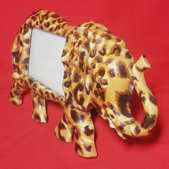 Decoupage Elephant Figurine Photo Picture Frame - Picture 6 of 11